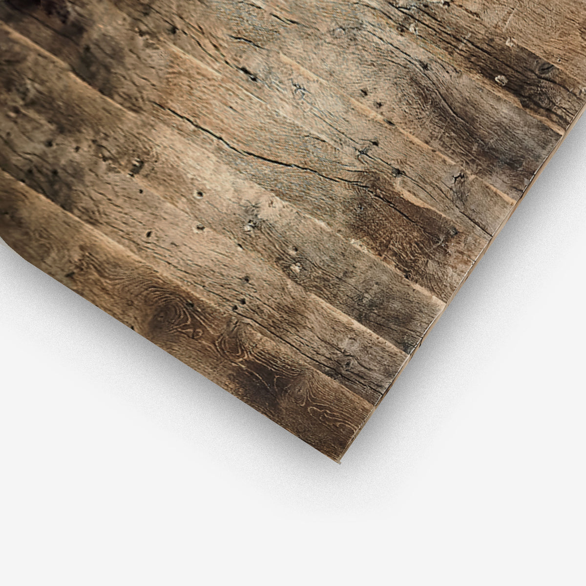 Tischplatte aus Altholz Eiche mit originaler gebürsteter Oberfläche und historischen Spuren