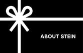 Geschenkgutschein als schwarzes Geschenk mit weißer Streife und dem Logo von About Stein